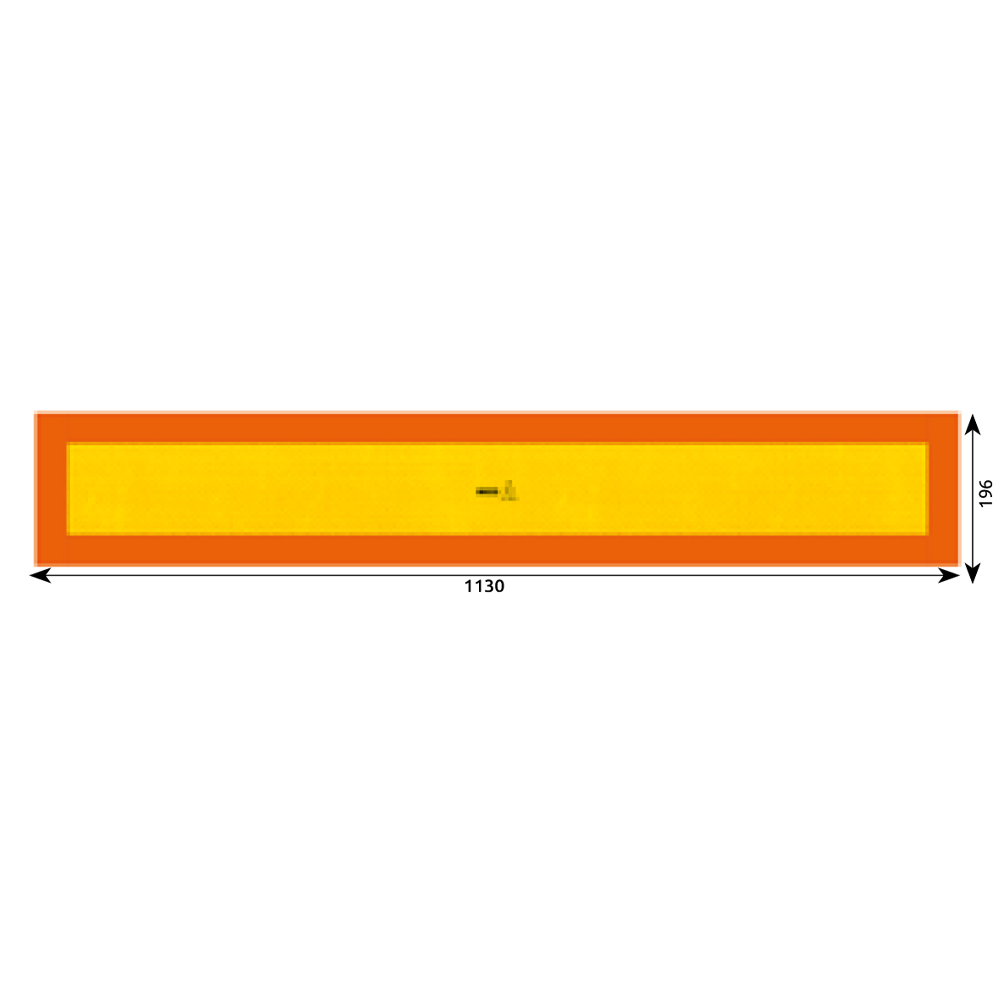 Placa reflectorizanta, HICO TWY059, galben si rosu, fluorescent, 1130 x 196 mm
