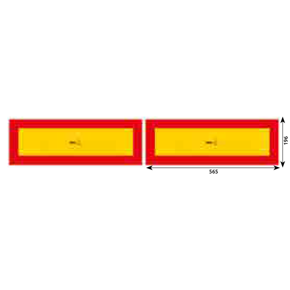 Set 2 placute reflectorizante, HICO TWY067, 565 x 196 mm, galben si rosu, aluminiu
