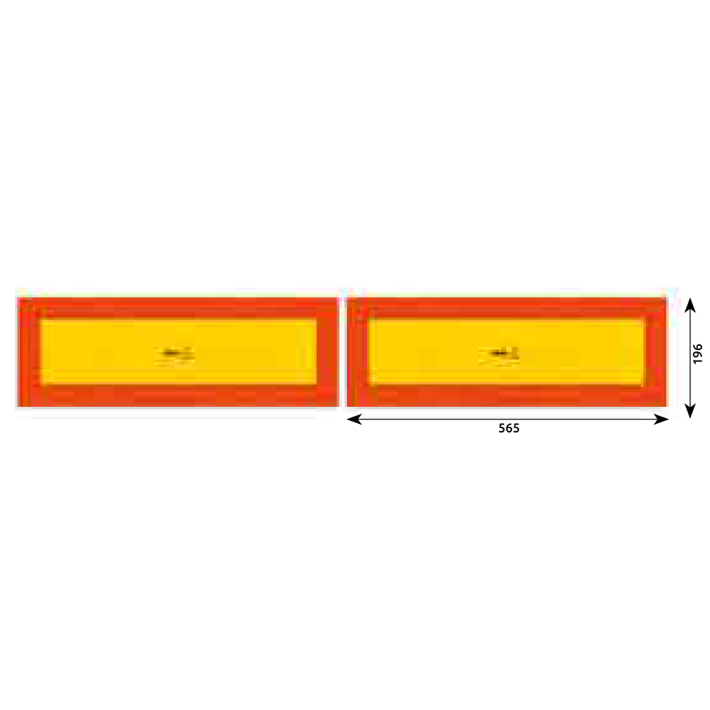 Set 2 placute reflectorizante, HICO TWY088, 565 x 196 mm, galben si rosu, aluminiu, RR 70.01