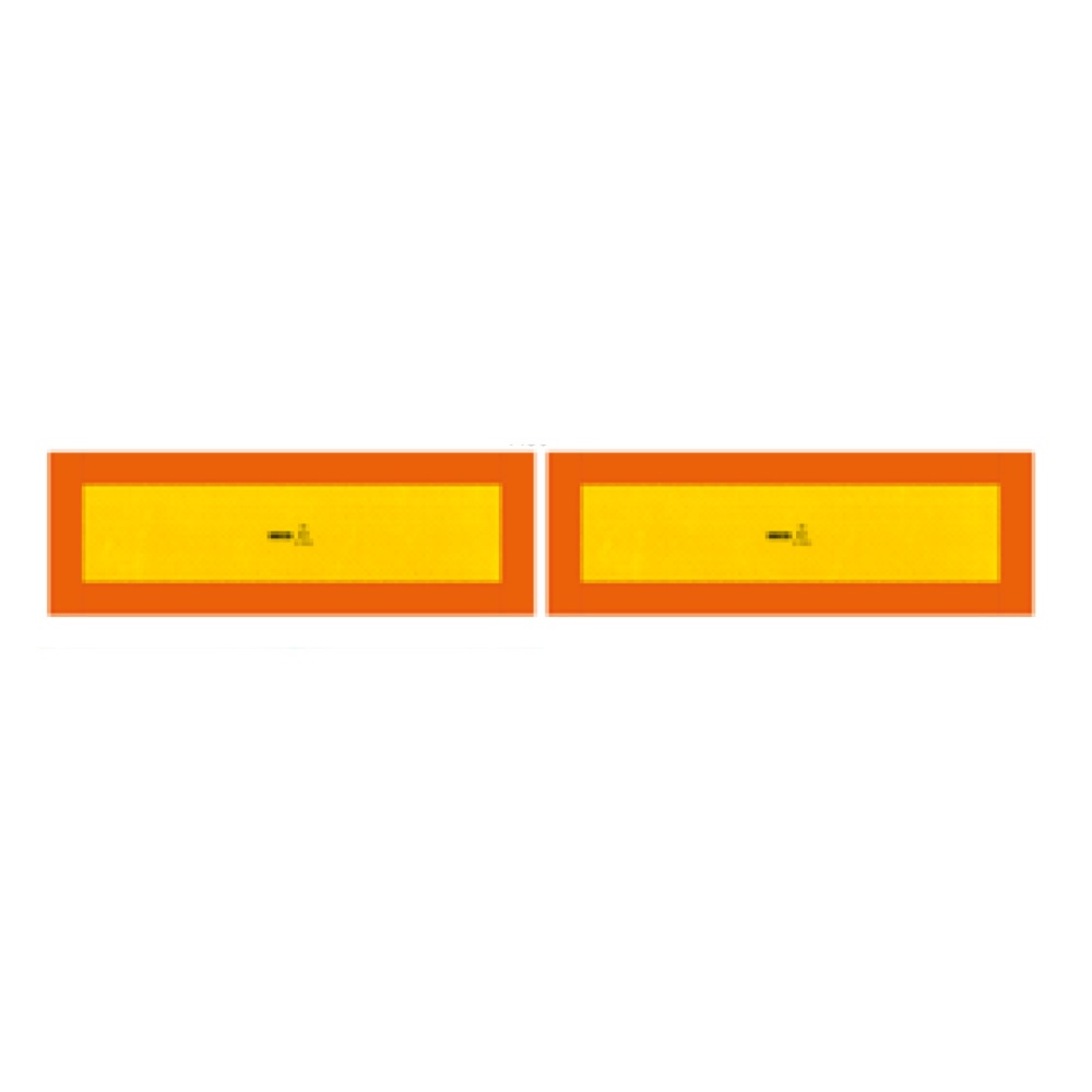 Set 2 placute reflectorizante, HICO TWY061, galben si rosu, fluorescent, 565 x 196 mm, aluminiu, RF 70.01S