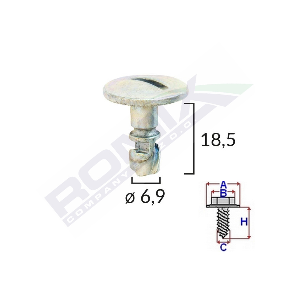 Surub pentru capac motor, ROMIX C10127, pentru VW, Audi, Skoda, 6.9 x 18.5 mm, metalic