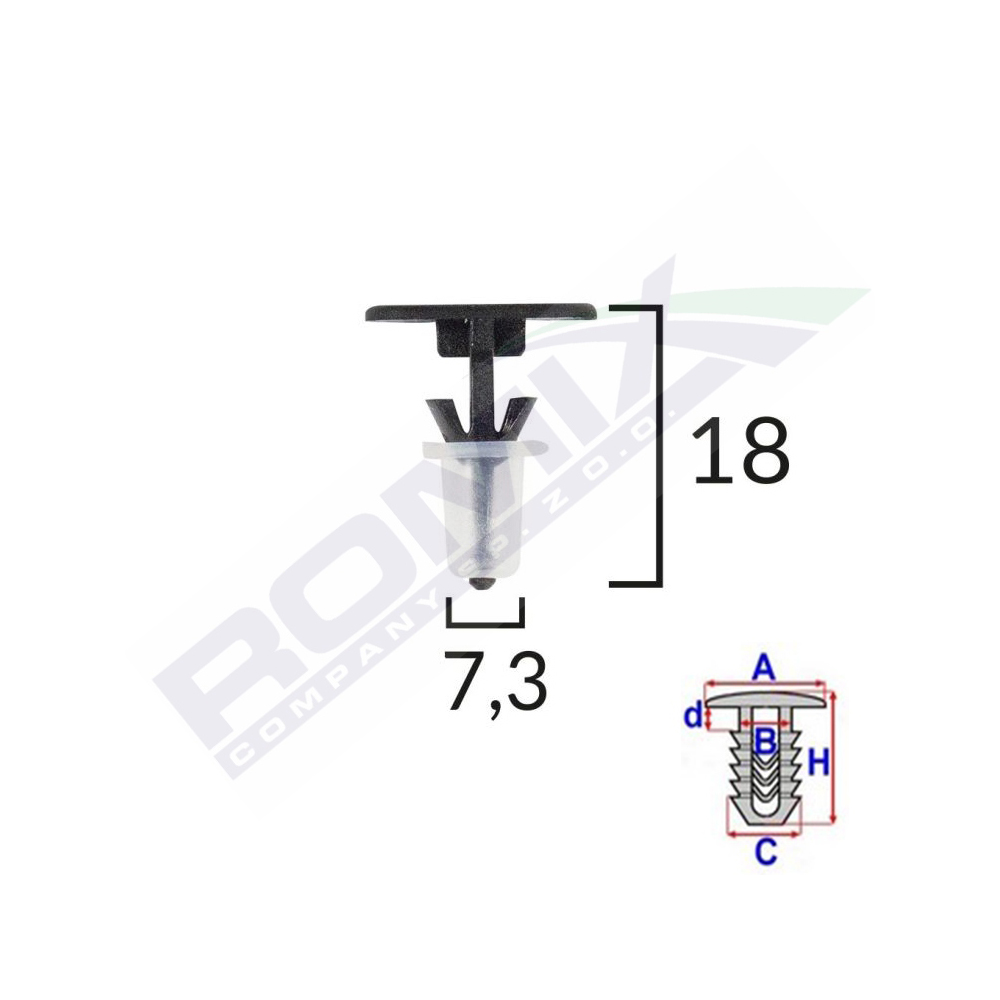 Set 10 bucati clipsuri tapiterie, ROMIX C50844-RMX, pentru Sharan, Alhambra