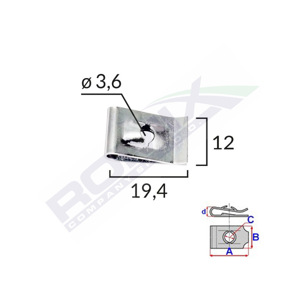 Set 25 bucati clipsuri metalice fixare, ROMIX 16035, universale