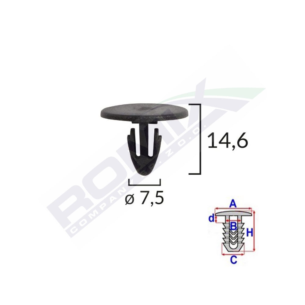 Set 10 bucati clipsuri fixare protectie motor, ROMIX 10551, pentru Dacia Renault, negru