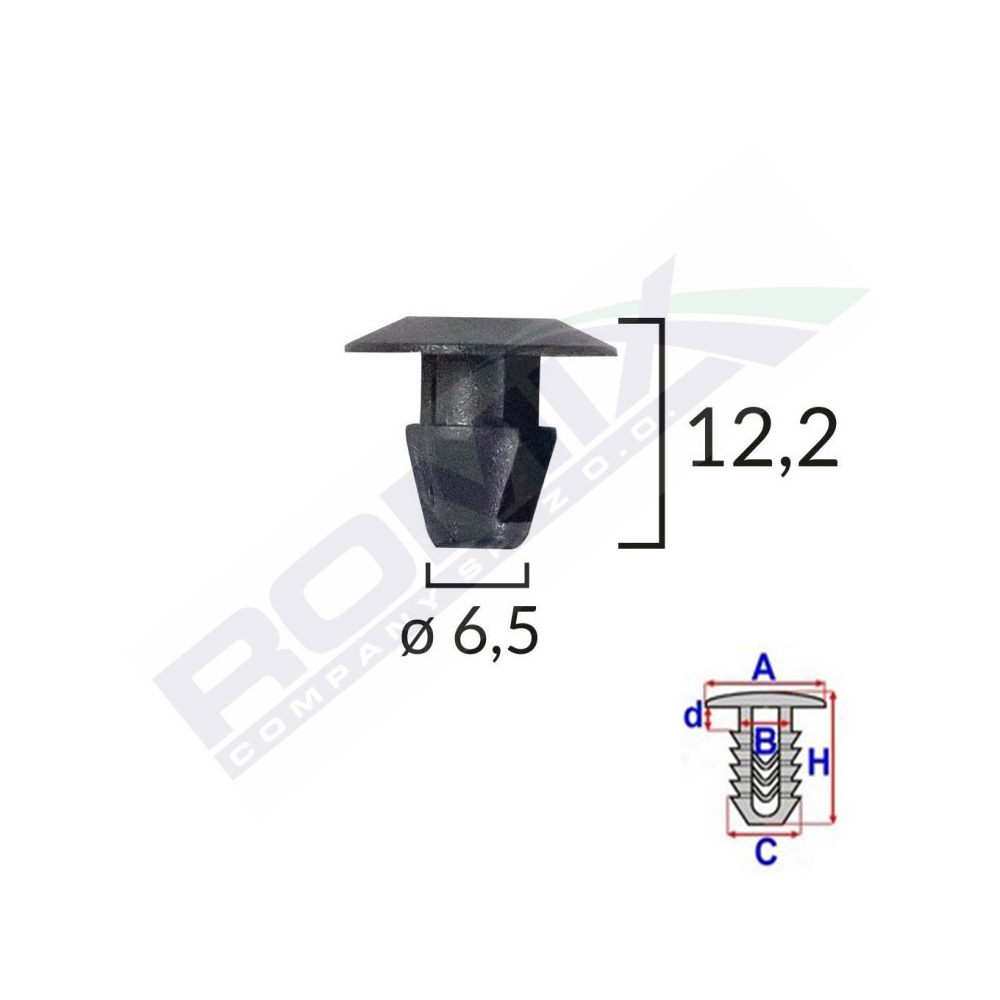Set 25 bucati clipsuri garnitura usa, ROMIX 10093, pentru Fiat, Alfa Romeo, Lancia