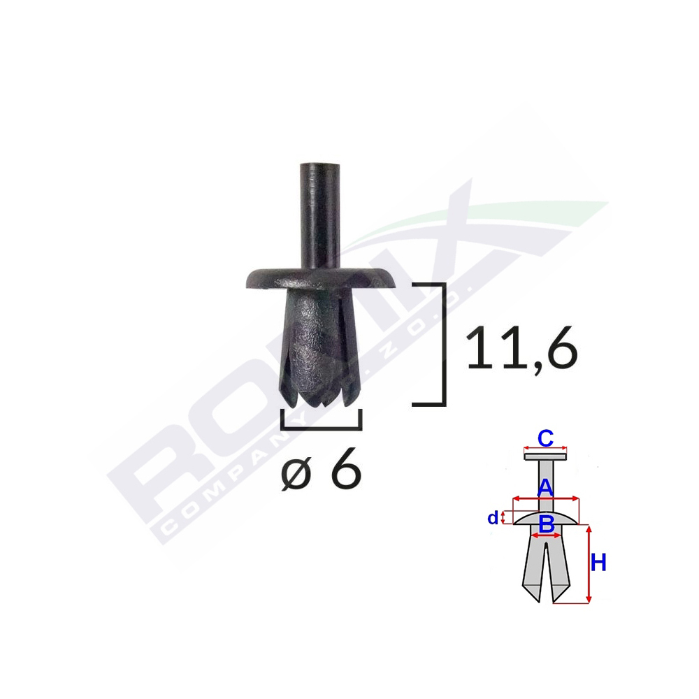 Set 25 bucati clipsuri fixare, ROMIX 50397, pentru Alfa Romeo, Fiat Mercedes Opel, negru