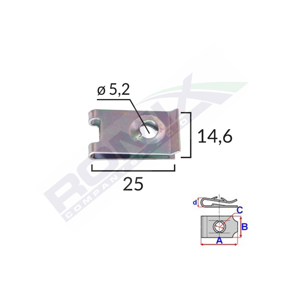 Set 10 bucati clipsuri metalice fixare, ROMIX 16307, universale, pentru automobilele din grupul VAG