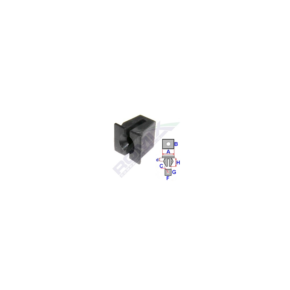 Set 10 bucati clipsuri fixare, ROMIX 15253, pentru Ford, Mercedes, Opel, negru