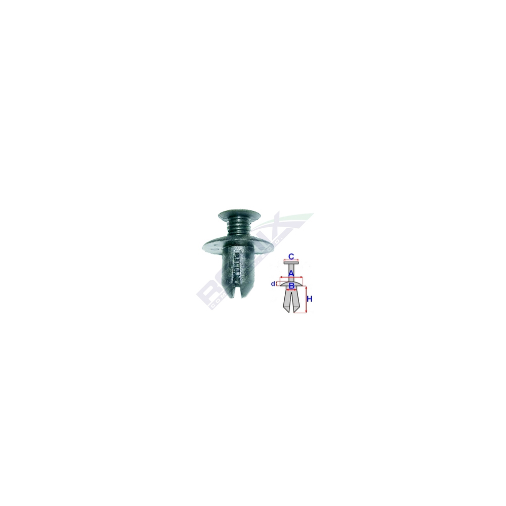 Set 10 bucati clipsuri fixare, ROMIX B25578, pentru Volvo, 7.9 x 12.9 mm, negru