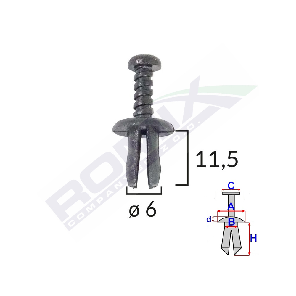 Set 25 bucati clipsuri fixare, ROMIX 20001, Renault, Seat, negru