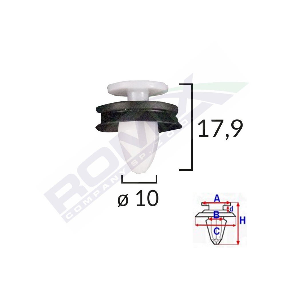 Set 10 bucati clipsuri tapiterie, ROMIX C40790-RMX, Peugeot 407, 408