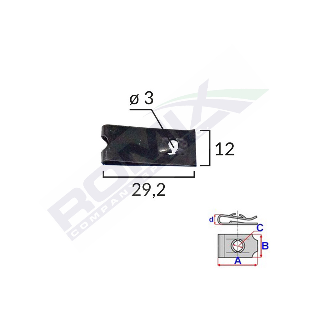 Set 25 bucati clipsuri fixare, ROMIX 16036, universal, negru