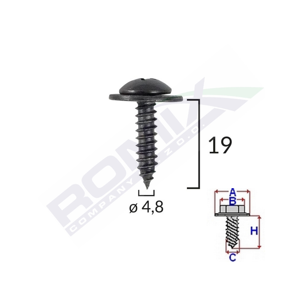 Set 10 bucati cleme capota, ROMIX C60472-RMX, pentru Honda