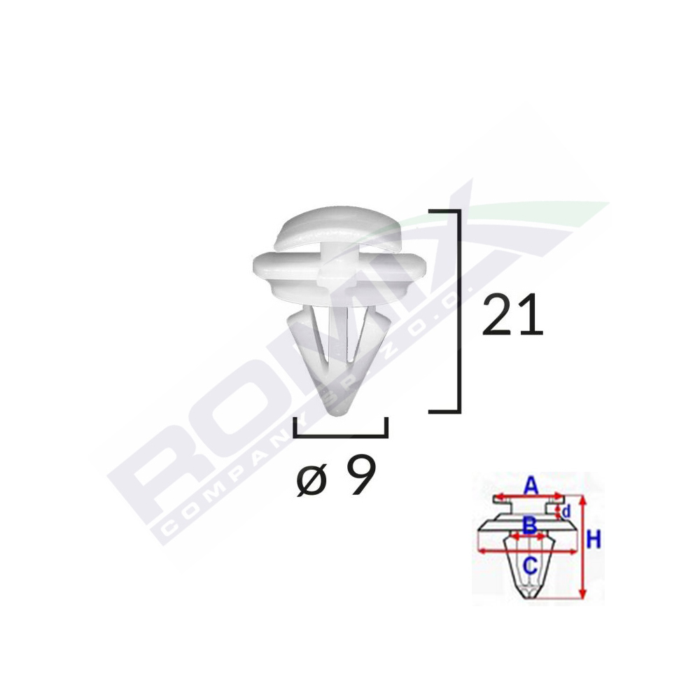 Set 10 bucati clipsuri de prag exterior, ROMIX C60427-RMX, pentru Passat B6