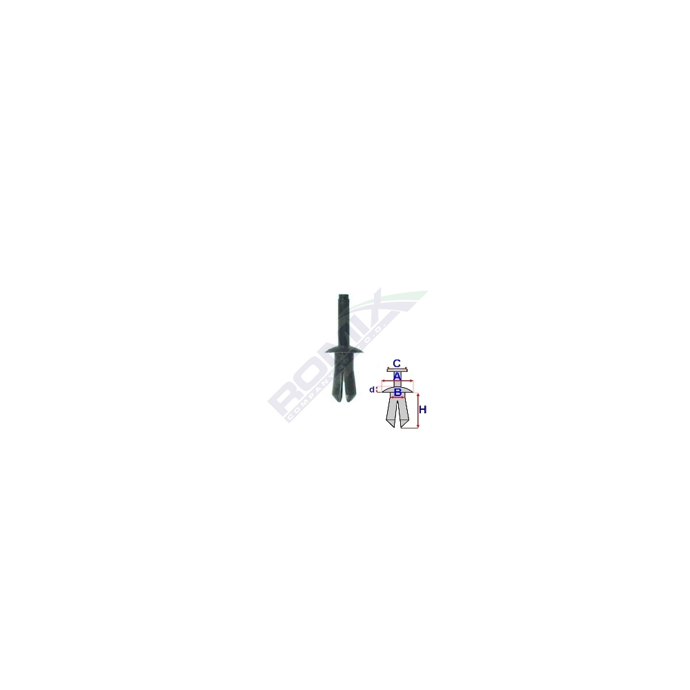 Set 10 bucati clipsuri fixare, ROMIX 20530, Renault Dacia Mercedes, negru