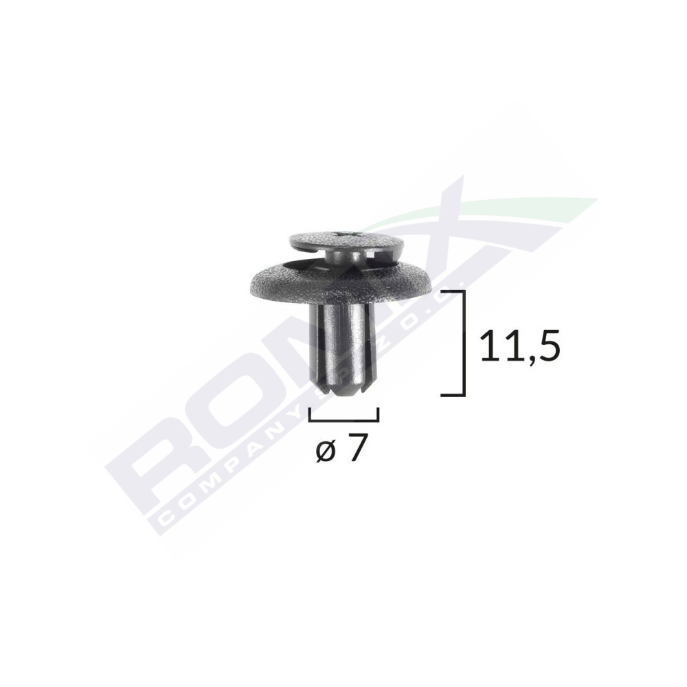 Set 10 bucati clipsuri fixare, ROMIX B22063, pentru Lexus, Toyota, Yamaha, 7 x 11.5 mm, negru