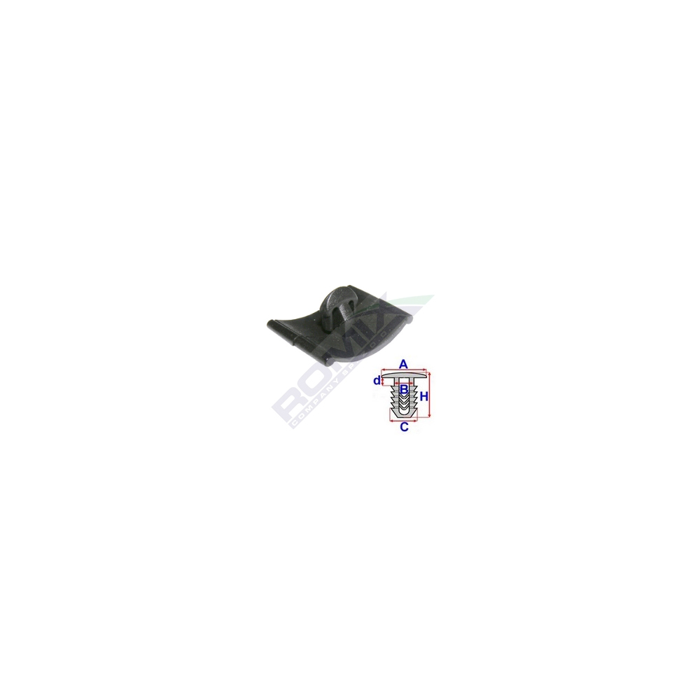 Set 10 bucati clipsuri fixare, ROMIX 50270Z, pentru Opel, negru
