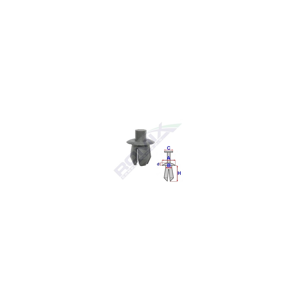 Set 10 bucati clipsuri fixare, ROMIX 20508, pentru VW, Audi, Seat, negru