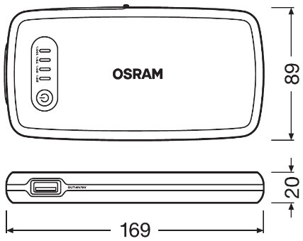Acumulator extern pentru pornire auto OSRAM Battery Start 200 OBSL200, Jump Starter, 12V, 6000 mAh