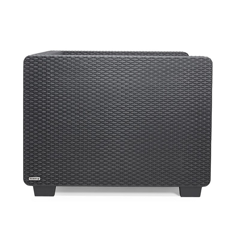 Scaun pentru gradina tip fotoliu, KETER Salta 235290, imitatie ratan, antracit, cu perne, polipropilena