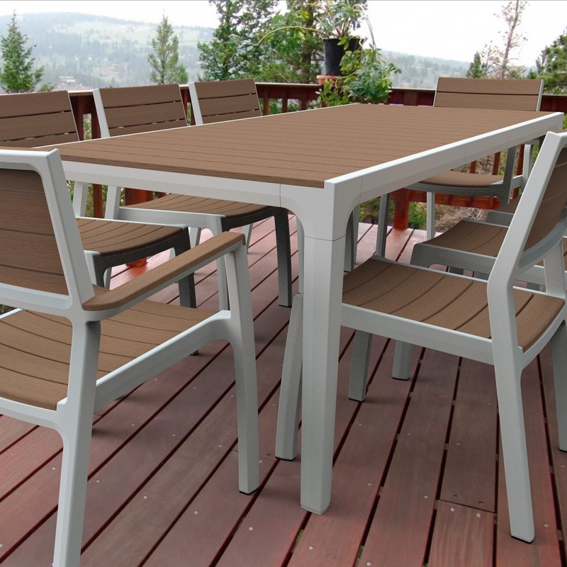 Masa de gradina KETER Harmony 17201231587, dreptunghiulara, cappuccino, 160 x 90 x 74 cm, polipropilena