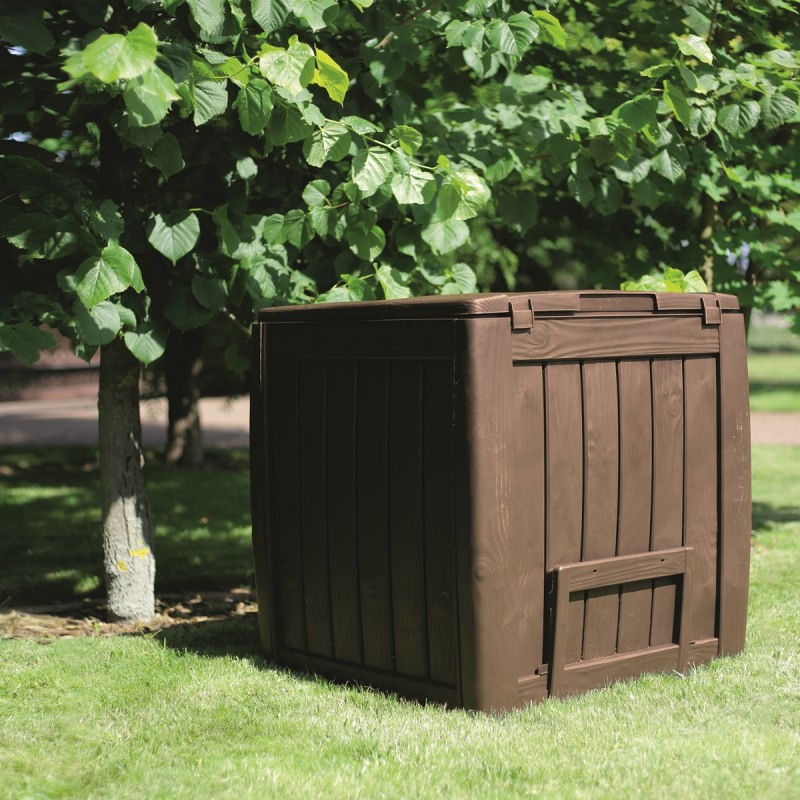 Compostor pentru gradina, cu baza, KETER Eco 231600, capacitate 340 litri, maro, polipropilena