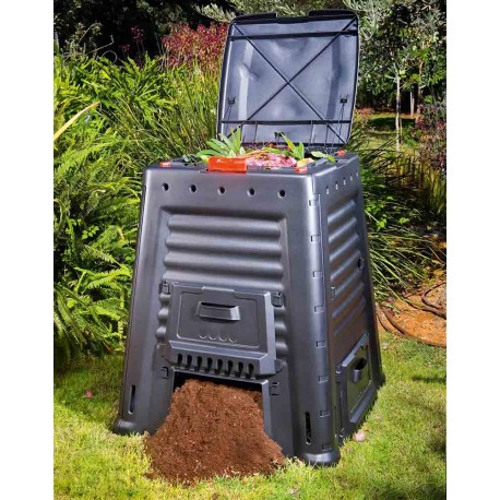 Compostor pentru gradina, fara baza, KETER Eco 231598, capacitate 650 litri, negru, polipropilena