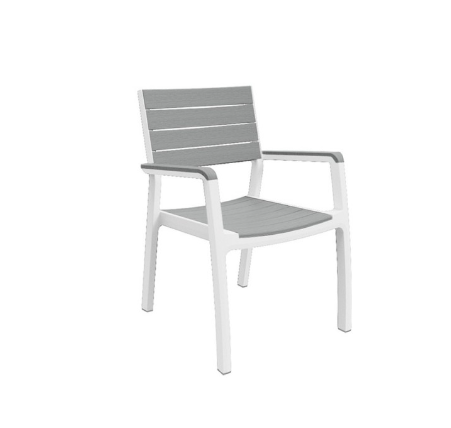 Scaun pentru gradina cu spatar si manere KETER Harmony 236052, rezistent la raze UV si intemperii, grafit, material duotech