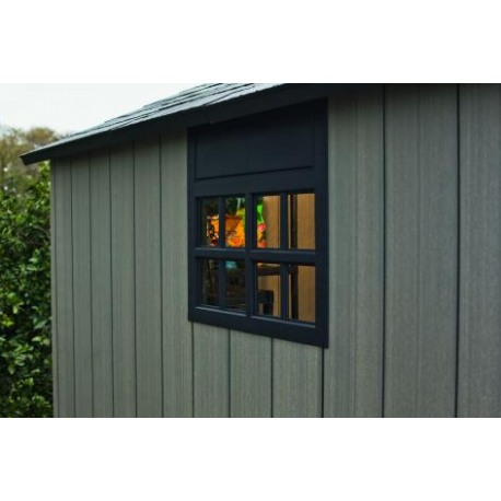 Casuta de gradina KETER Oakland 759 17201311, cu usa dubla, material duotech, cu luminator si ventilatie, gri