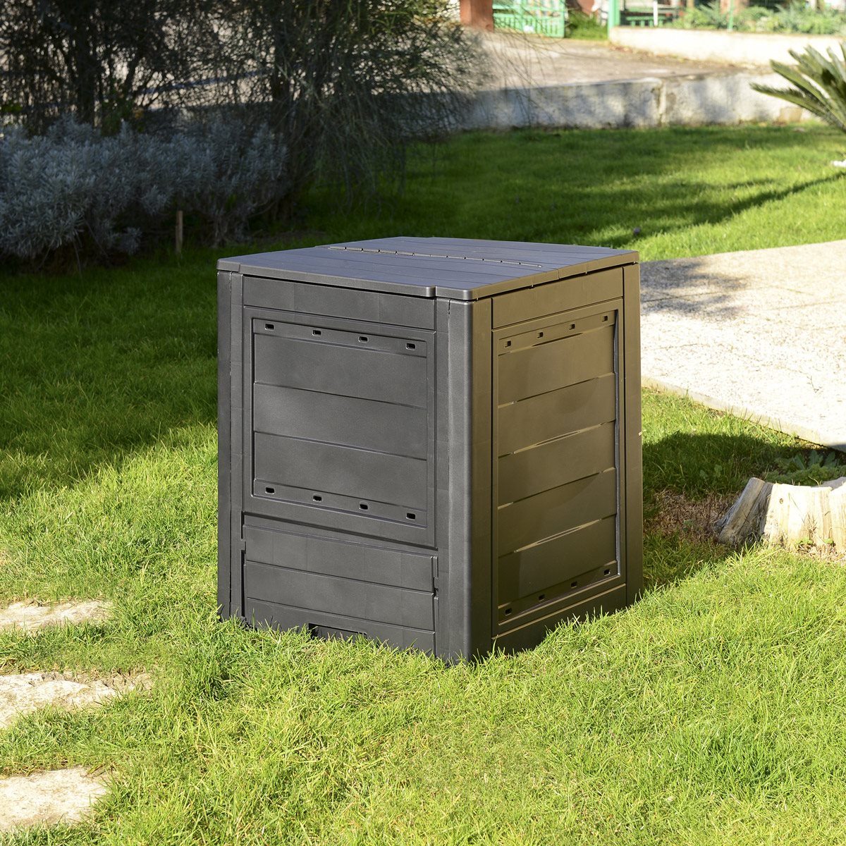 Compostor pentru gradina TOOMAX Ambition Z651T041, negru, 60 x 60 x 73 cm, volum 260 litri, material plastic