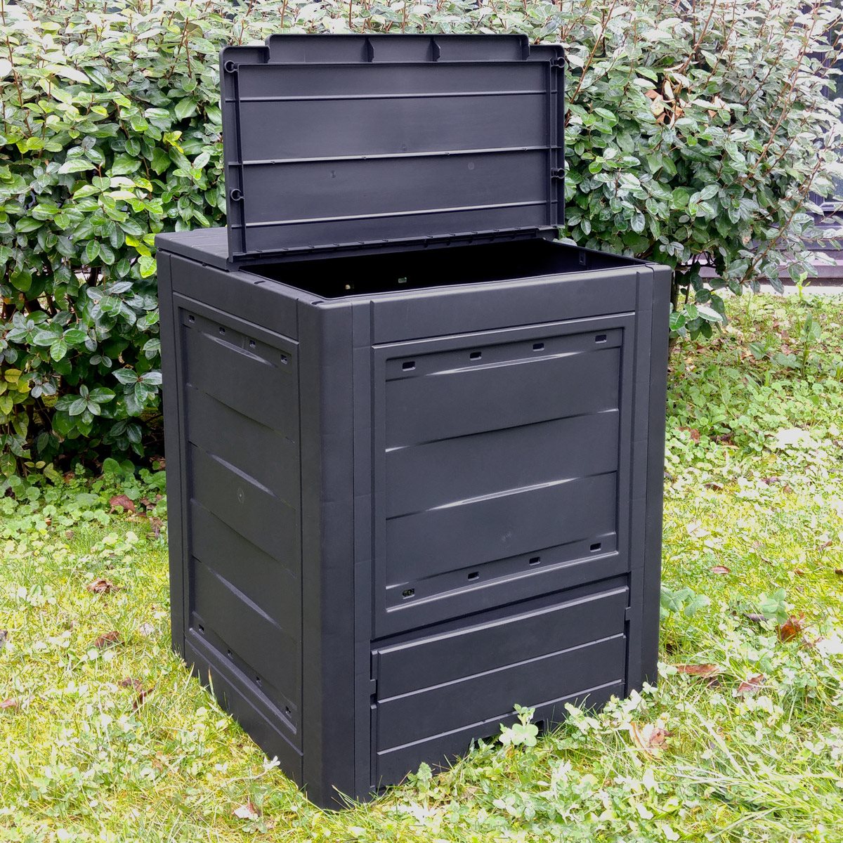 Compostor pentru gradina TOOMAX Ambition Z651T041, negru, 60 x 60 x 73 cm, volum 260 litri, material plastic