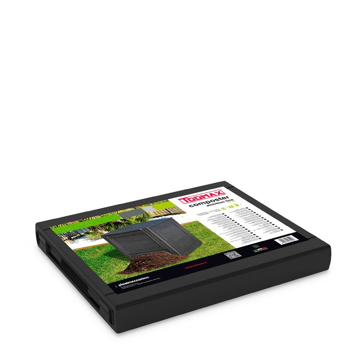 Compostor pentru gradina TOOMAX Ambition Z651T041, negru, 60 x 60 x 73 cm, volum 260 litri, material plastic