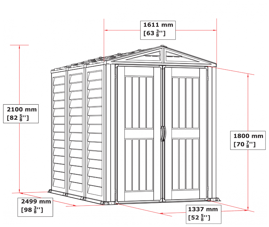 Casuta de gradina cu 2 usi DURAMAX Yard Mate Plus 35825, 161 x 250 cm, fara fereastra, structura metalica, material policlorura de vinil