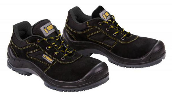 Ghete de protectie cu bombeu metalic BOMBER NEON WS, marimea 42, piele naturala, negru