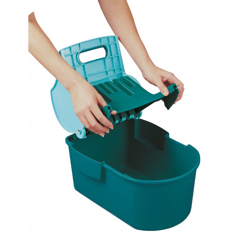 Set pentru curatenie Leifheit Profi Compact 55092, mop, storcator si galeata, capacitate 8 litri, albastru