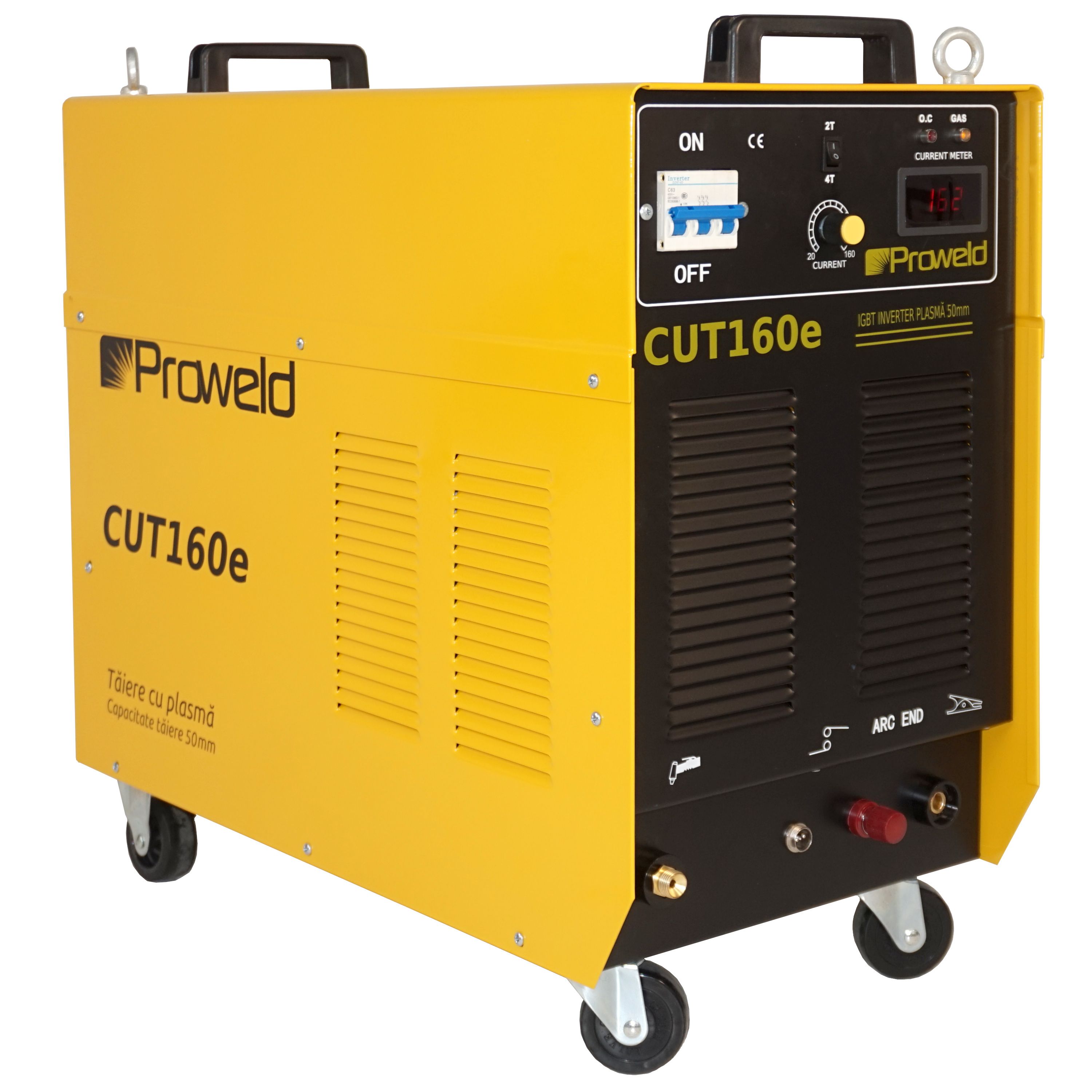 Aparat taiere cu plasma ProWELD CUT160e 45501CUT160E, 400V, 29 kVA, clasa de izolatie H, cu functia 2T/4T, tehnologie IGBT, afisaj electronic