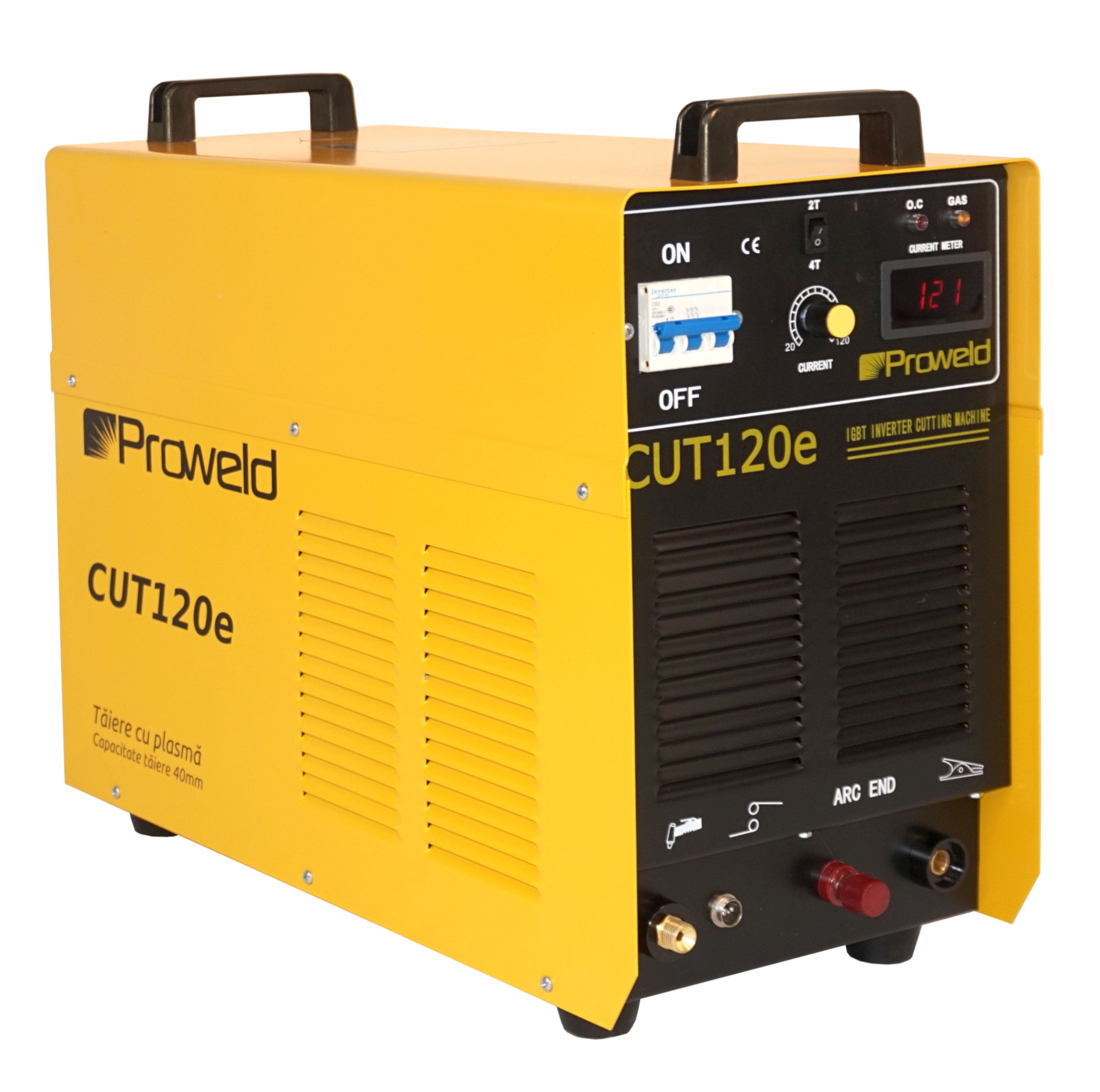 Aparat taiere cu plasma ProWELD CUT120e 45501CUT120E, 400V, 19 kVA, clasa de izolatie H, cu functia 2T/4T, tehnologie IGBT, afisaj electronic