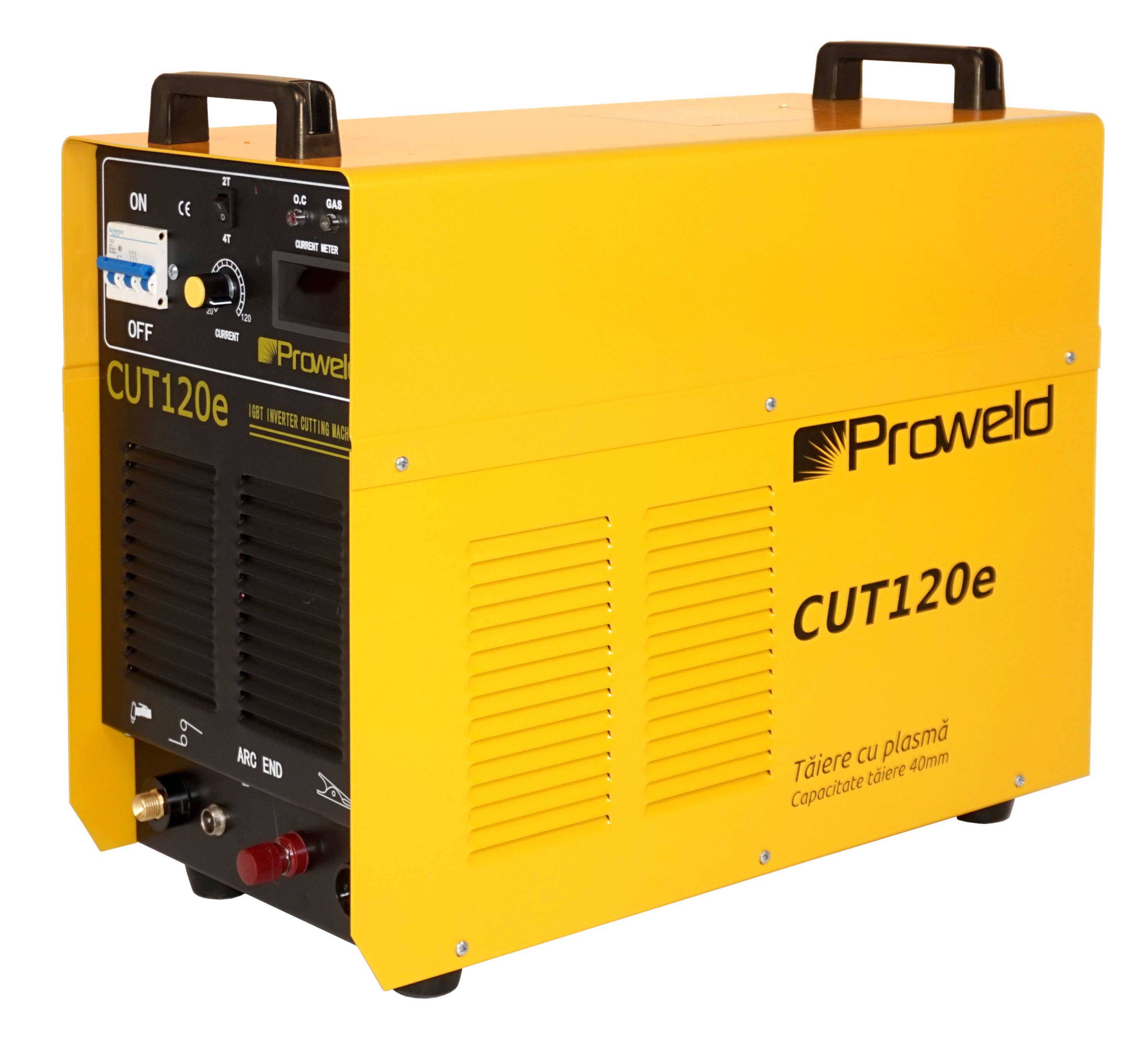 Aparat taiere cu plasma ProWELD CUT120e 45501CUT120E, 400V, 19 kVA, clasa de izolatie H, cu functia 2T/4T, tehnologie IGBT, afisaj electronic