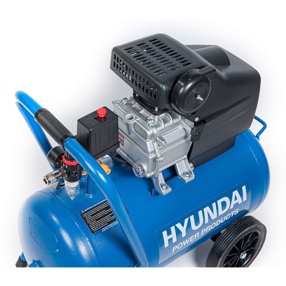 Compresor de aer cu piston HYUNDAI HY-AC5002, 1600 W, volum butelie 50 litri, debit aer aspirat 180 l/min, presiune maxima 8 bar, 2850 rpm