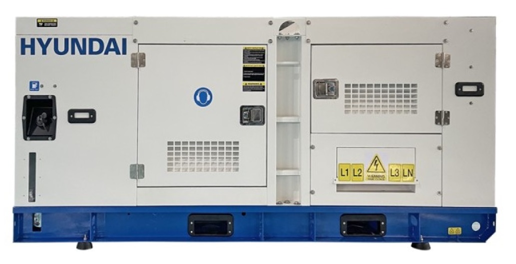 Generator de curent trifazat HYUNDAI DHY80L, insonorizat, putere nominala 64kW, motor diesel LR4A3L-15, 4 cilindri, 1500 rpm, rezervor 260 litri