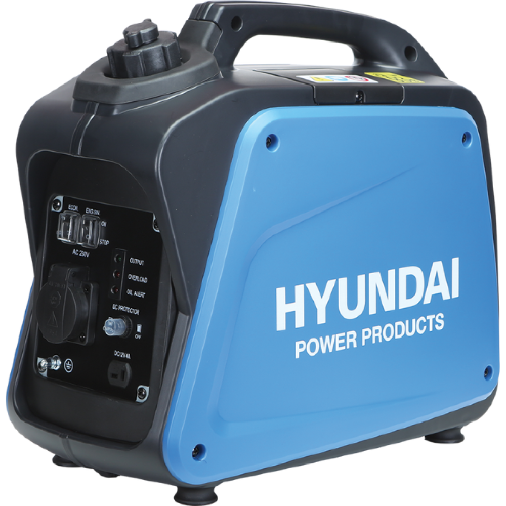 Generator de curent, portabil, tip inverter, Hyundai HY1200XS, putere nominala 1kW, motor benzina XY144F-1, 60 CC, 1.3 CP, iesire 1 x AC