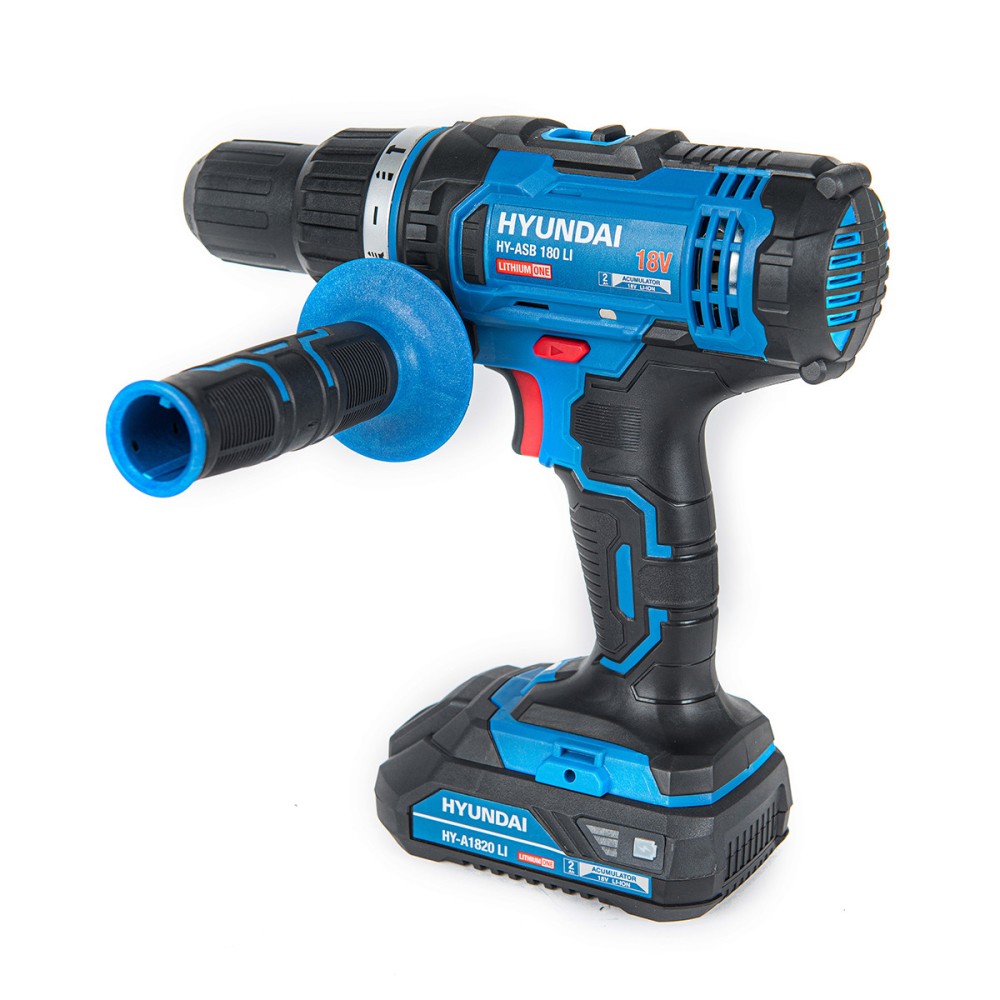 Masina de gaurit si insurubat cu percutie Hyundai HY-ASB 180 LI, cuplu maxim 50 Nm, turatie variabila, cu acumulator 18 V, 2.0 Ah