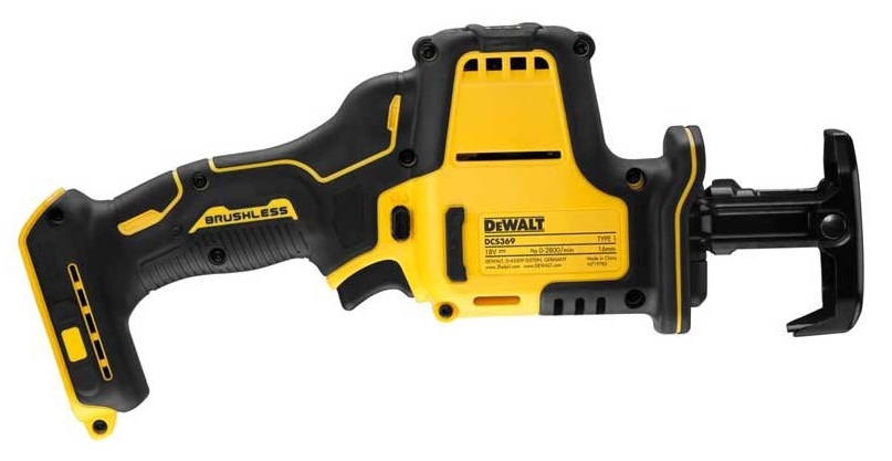 Fierastrau sabie DeWALT DCS369N, motor Brushless, adancime maxima taiere 90 mm, 2800 cpm, alimentare 18V, fara acumulator, fara incarcator