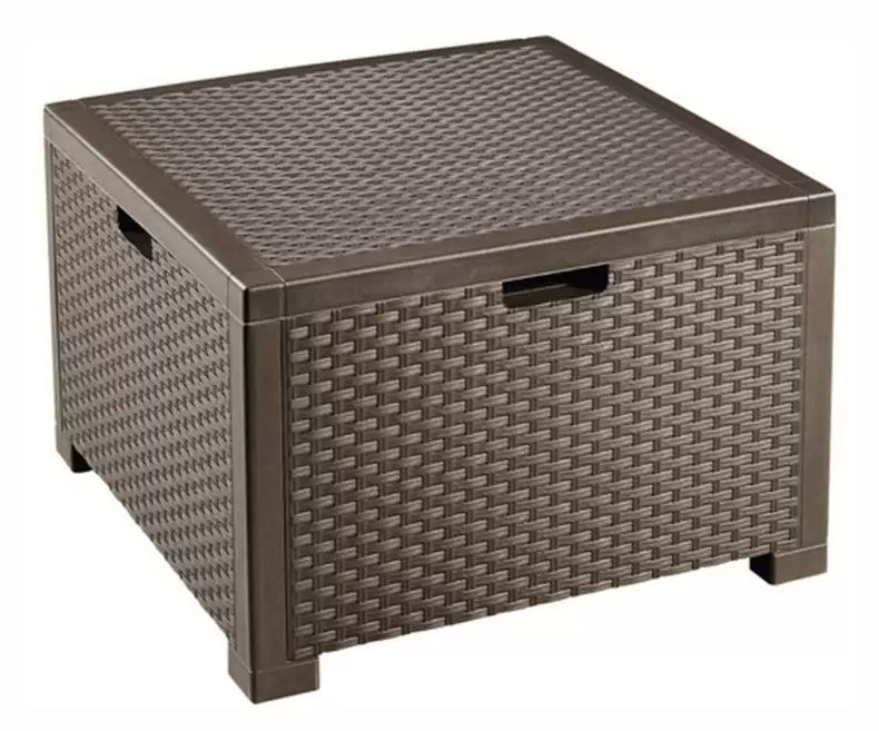 Set mobilier pentru gradina si terasa BICA Colorado 3 Maro, 9018.3, canapea 3 locuri, 2 fotolii, masuta depozitare, perne incluse, plastic, imitatie ratan