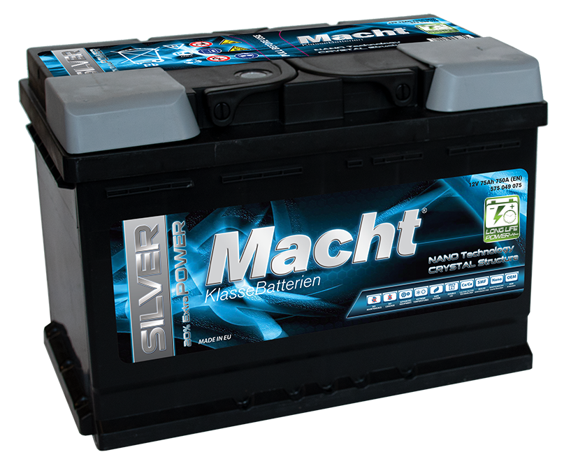 Baterie auto MACHT Silver Power 25874, tensiune 12 V, amperaj 65 Ah, curent pornire 640 A, 242 x 175 x 190 mm
