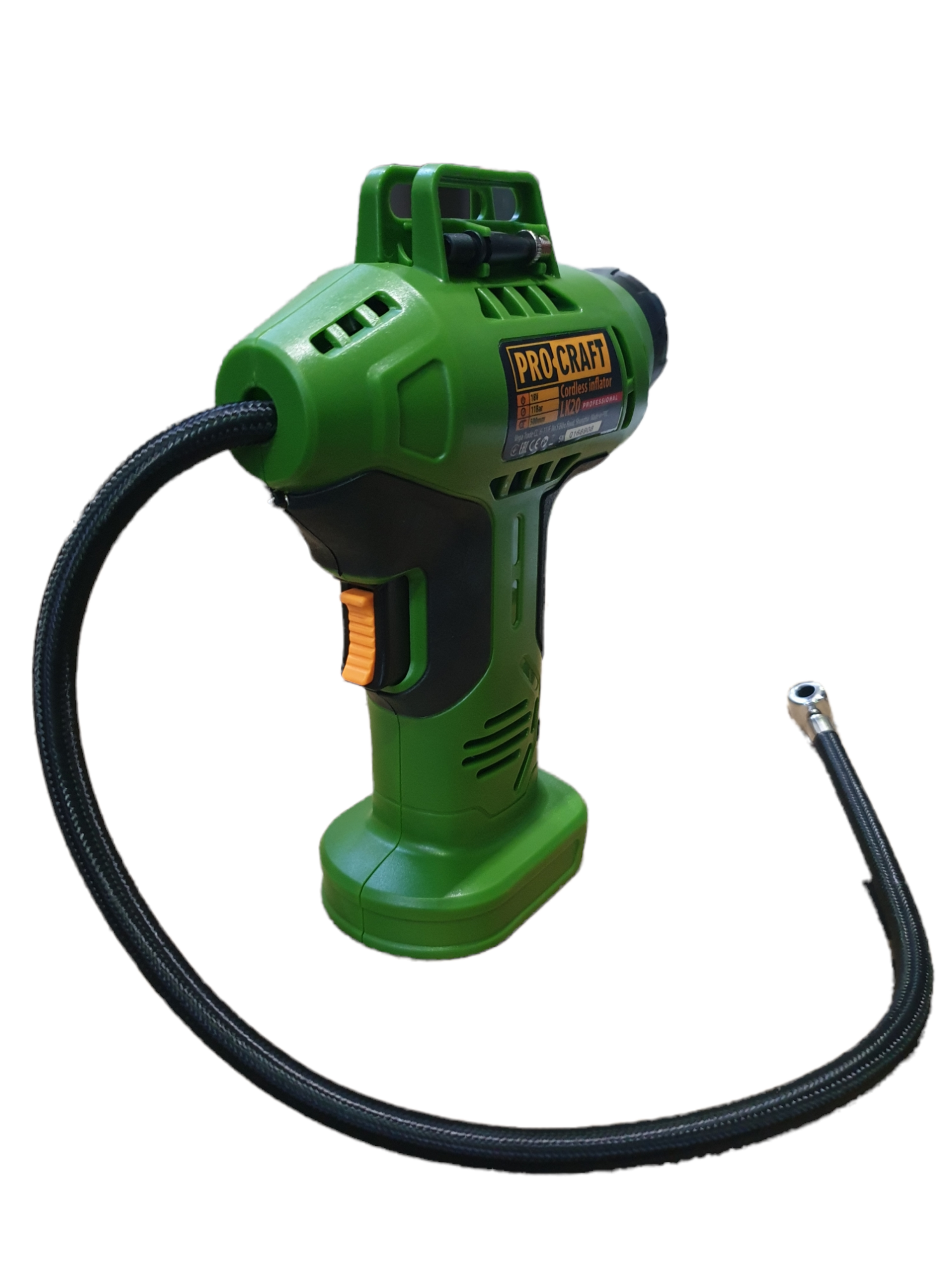 Compresor auto cu acumulator PROCRAFT, LK20, 3200 rpm, debit aer 12 L/min, furtun 0.5 m