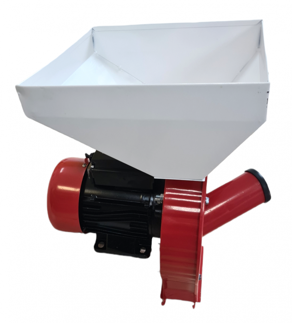 Moara de cereale ELEFANT, 350E, cuva mare, electrica 3.9 kW, 3000 rpm cu carlige cu sac colectare