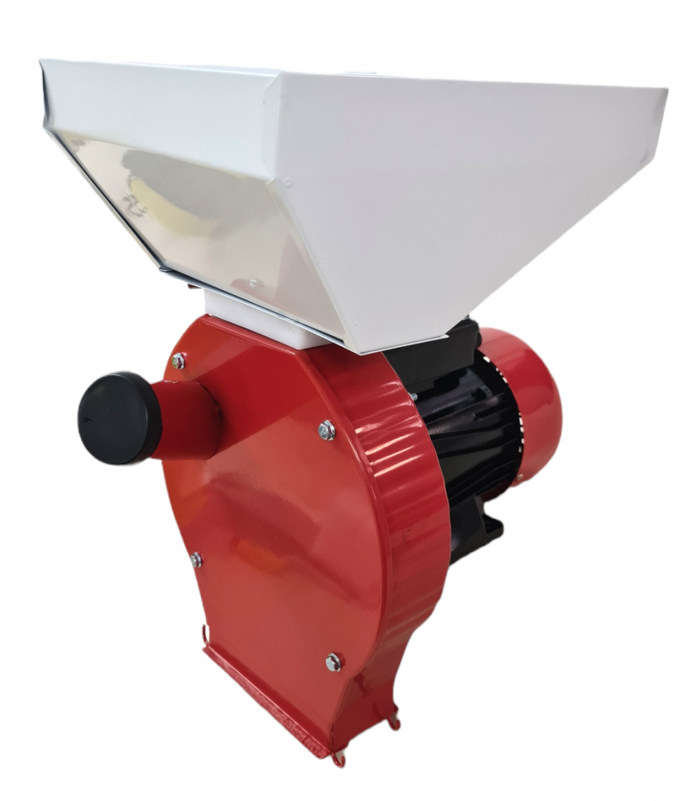 Moara de cereale ELEFANT, 350E, cuva mare, electrica 3.9 kW, 3000 rpm cu carlige cu sac colectare