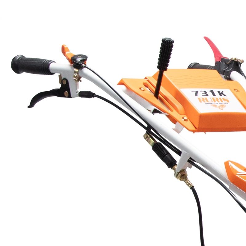 Motosapa RURIS 731ACC1, motor benzina 4T, 7.5 CP, 208 cc, roti cauciuc + roti metalice 400 + rarita + plug + dispozitiv cartofi + cultivator