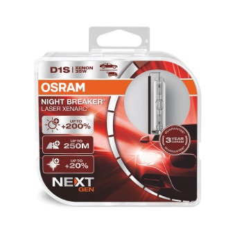 Set 2 becuri xenon 85 V 35W, D1S Xenarc, Night Breaker Laser NextGen, OSRAM 66140XNN-HCB